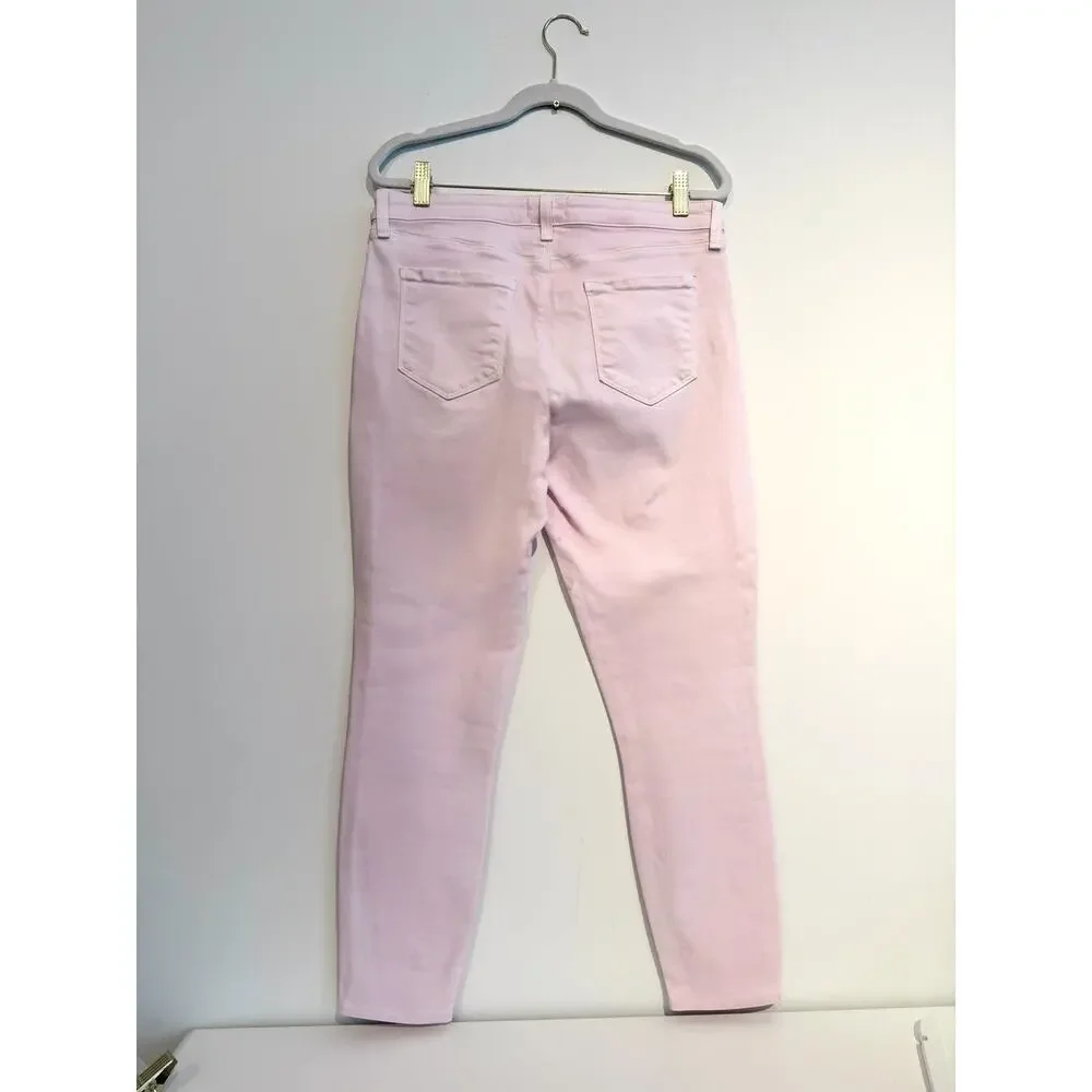 L’Agence Coated Margot Cropped Skinny Jeans in Lilac Snow - Size 10